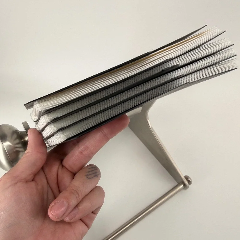 Pottery Barn Brushed‎ Stainless Steel Rotary 4x6 Photo Folio Rolodex Office